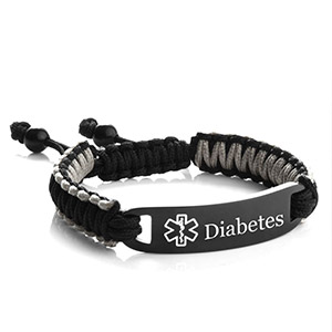 Black Diabetic Bracelet