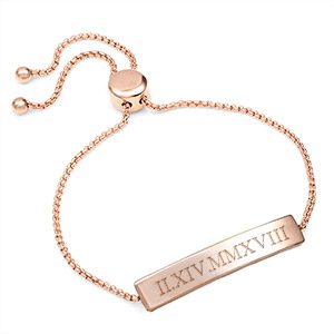 rose gold bolo personalized bracelet