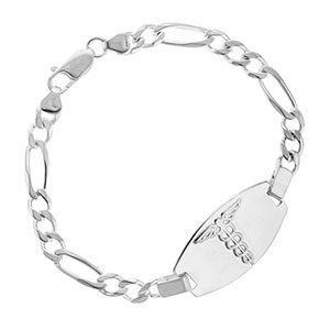 sterling silver medical id bracelet